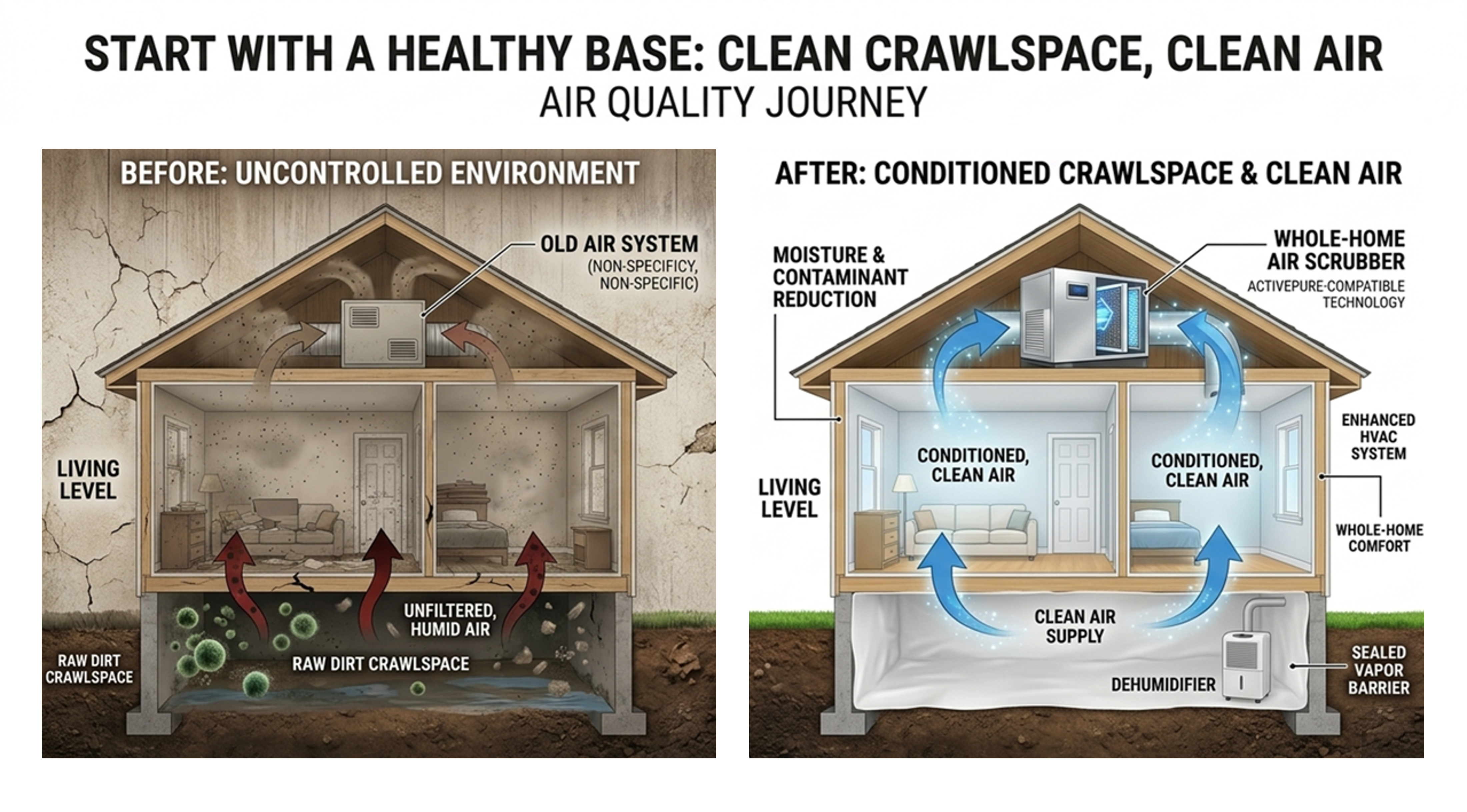 How crawlspace conditions affect indoor air quality